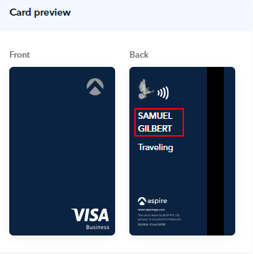 What is the difference between a cardholder's name & card's name?